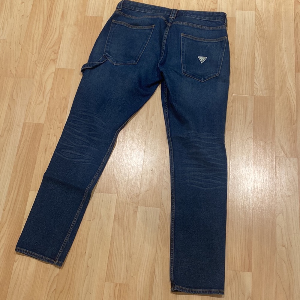 Guess slim tapered carpenter jeans sz 36x30 vintage logo old school triangle